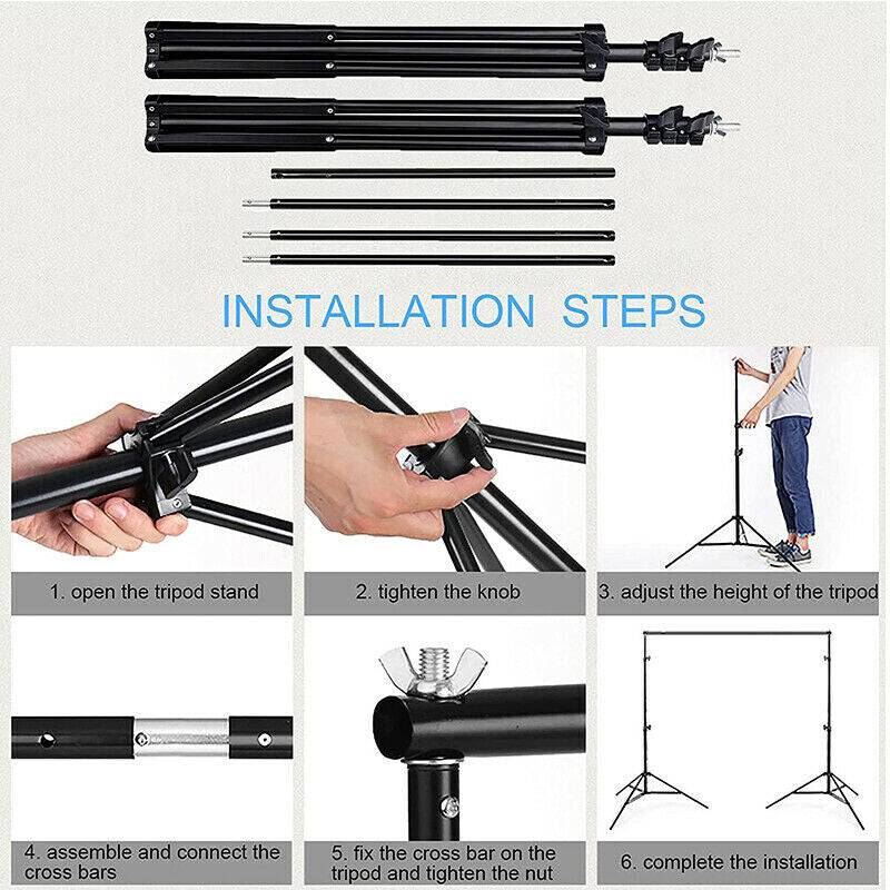 Adjustable Photography Background Support Stand Photo Backdrop Crossbar Kit