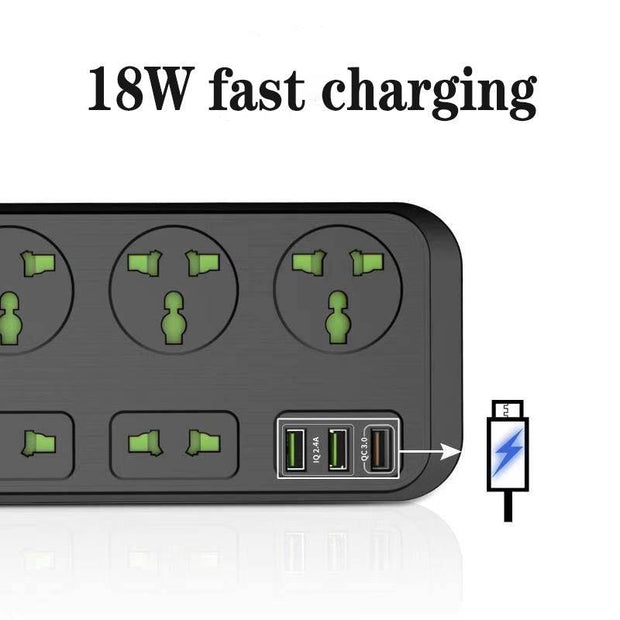 USB Power Strip Smart British Plug Multi-function Power Strip