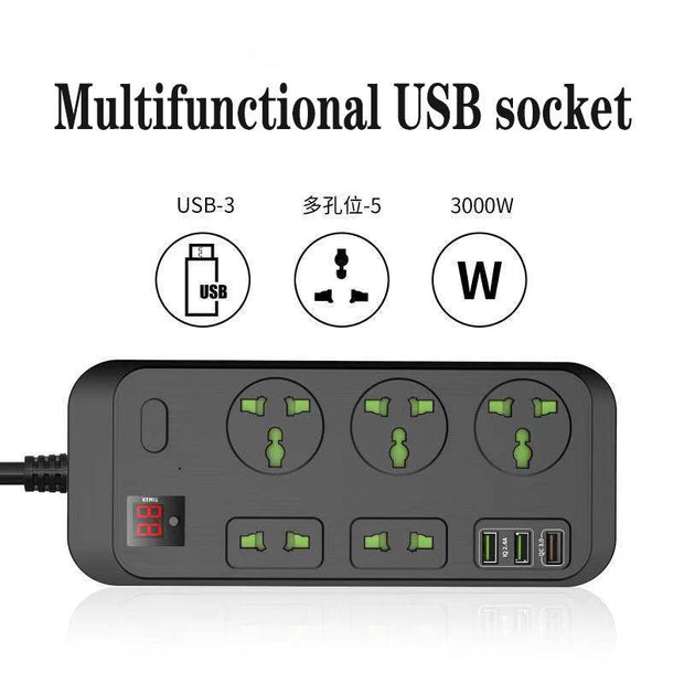 USB Power Strip Smart British Plug Multi-function Power Strip