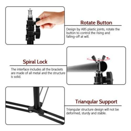 Adjustable Photography Background Support Stand Photo Backdrop Crossbar Kit